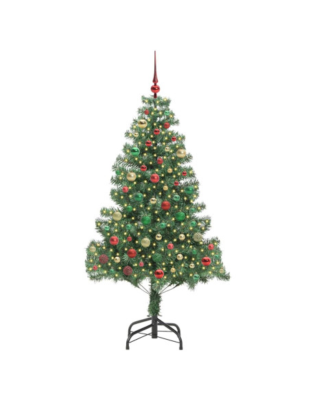 Albero di Natale con 300 LED con supporto Verde 180 cm PVC
