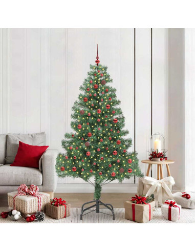 Albero di Natale con 300 LED con supporto Verde 210 cm PVC
