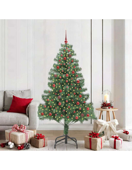 Albero di Natale con 300 LED con supporto Verde 210 cm PVC