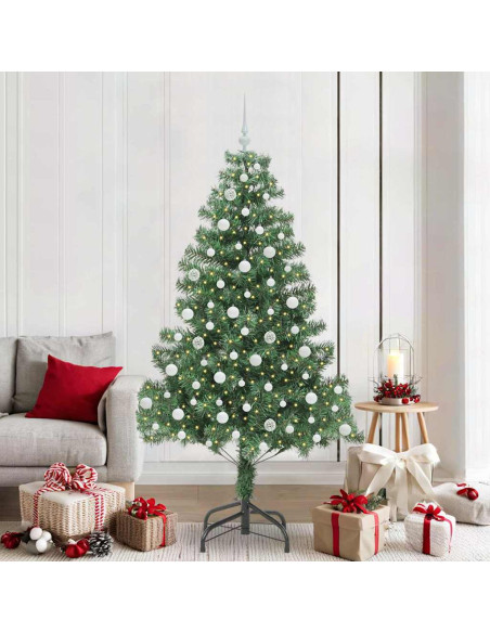 Albero di Natale con 300 LED con supporto Verde 210 cm PVC