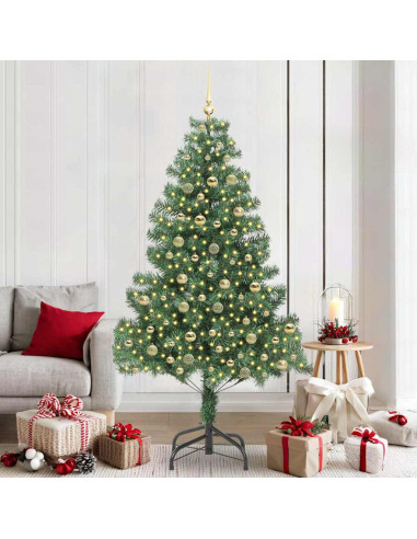 Albero di Natale con 300 LED con supporto Verde 210 cm PVC