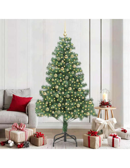 Albero di Natale con 300 LED con supporto Verde 210 cm PVC
