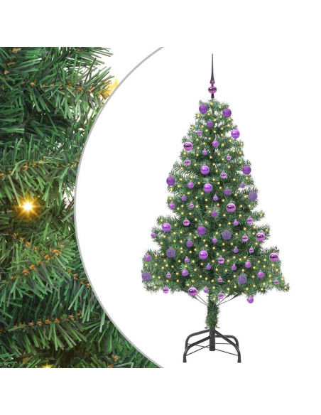 Albero di Natale con 300 LED con supporto Verde 210 cm PVC