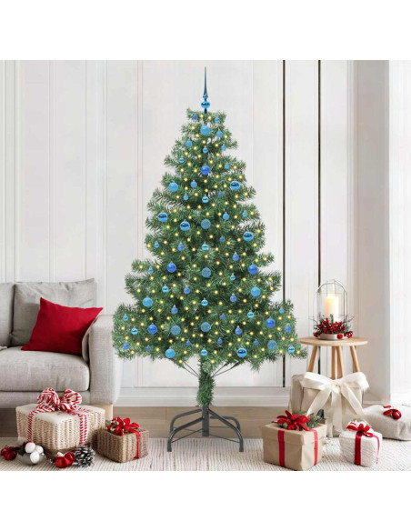 Albero di Natale con 300 LED con supporto Verde 210 cm PVC