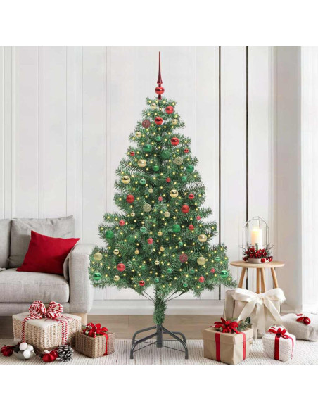 Albero di Natale con 300 LED con supporto Verde 210 cm PVC