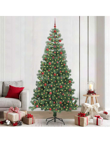 Albero di Natale con 300 LED con supporto Verde 240 cm PVC