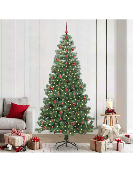 Albero di Natale con 300 LED con supporto Verde 240 cm PVC