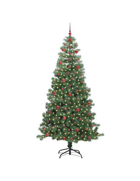 Albero di Natale con 300 LED con supporto Verde 240 cm PVC