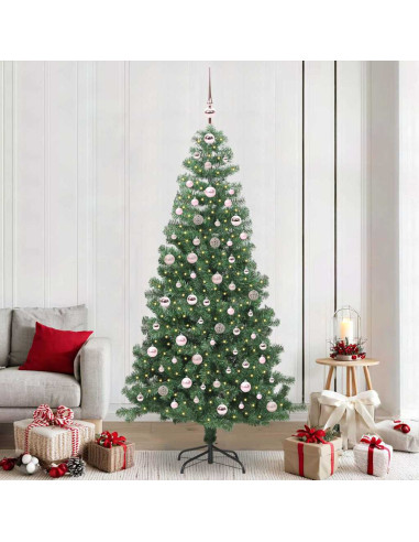 Albero di Natale con 300 LED con supporto Verde 240 cm PVC