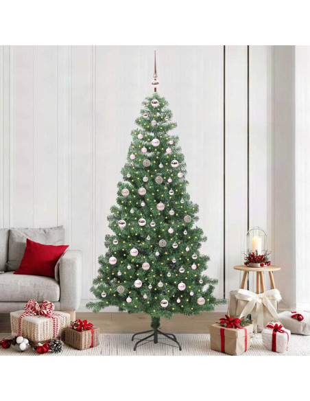 Albero di Natale con 300 LED con supporto Verde 240 cm PVC
