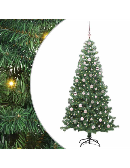 Albero di Natale con 300 LED con supporto Verde 240 cm PVC