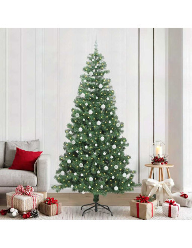 Albero di Natale con 300 LED con supporto Verde 240 cm PVC
