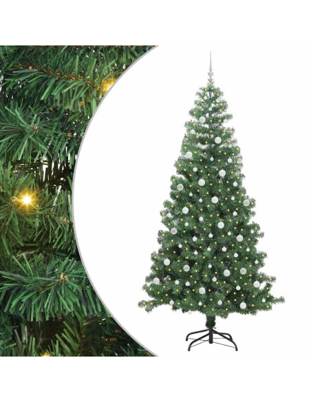 Albero di Natale con 300 LED con supporto Verde 240 cm PVC