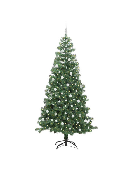 Albero di Natale con 300 LED con supporto Verde 240 cm PVC