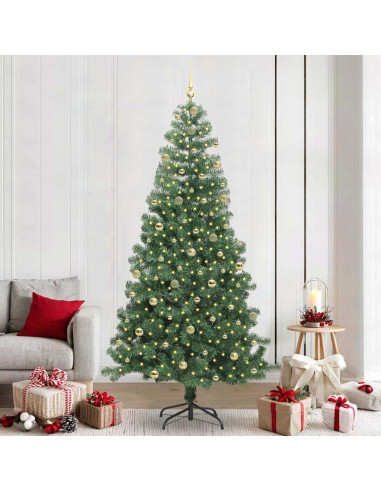 Albero di Natale con 300 LED con supporto Verde 240 cm PVC