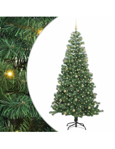 Albero di Natale con 300 LED con supporto Verde 240 cm PVC 2