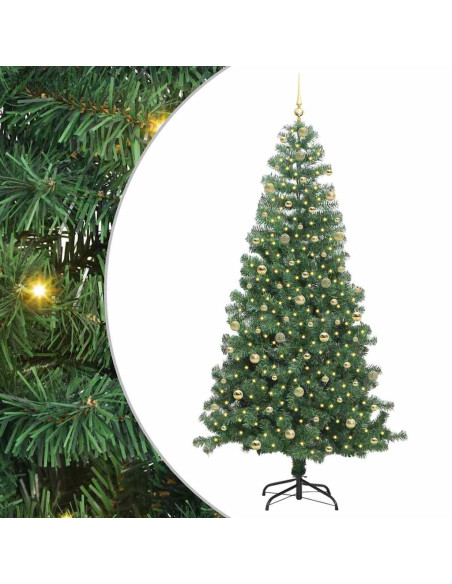 Albero di Natale con 300 LED con supporto Verde 240 cm PVC