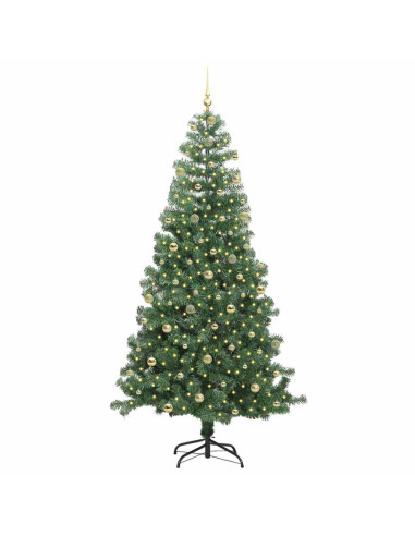 Albero di Natale con 300 LED con supporto Verde 240 cm PVC