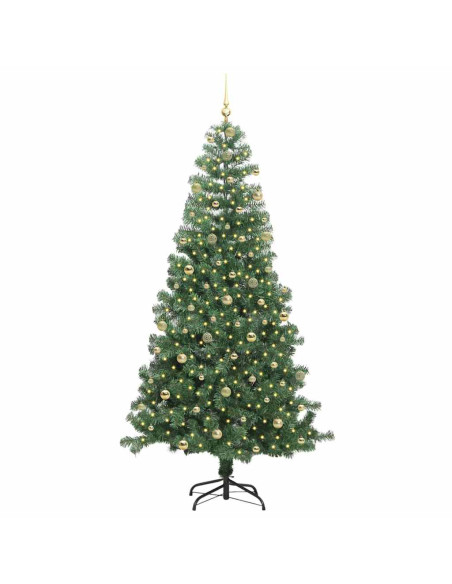Albero di Natale con 300 LED con supporto Verde 240 cm PVC
