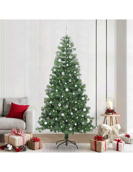 Albero di Natale con 300 LED con supporto Verde 240 cm PVC