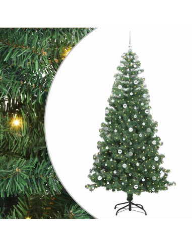 Albero di Natale con 300 LED con supporto Verde 240 cm PVC