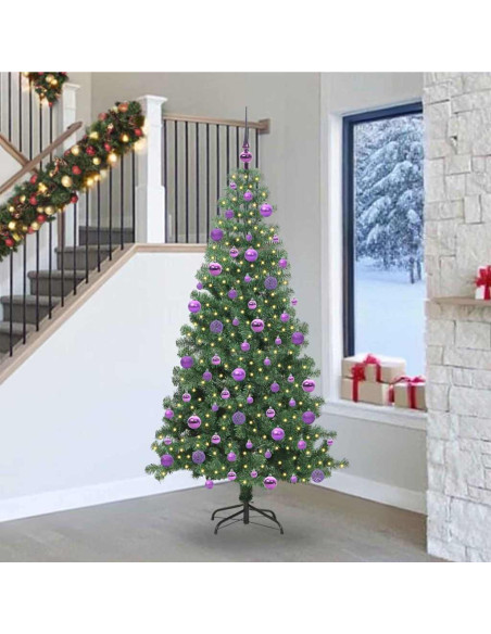 Albero di Natale con 300 LED con supporto Verde 240 cm PVC