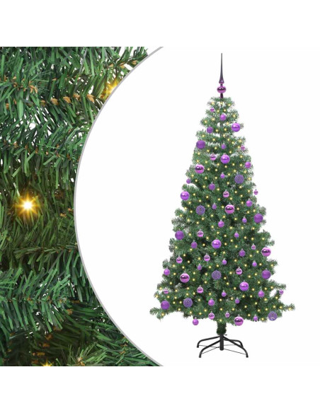 Albero di Natale con 300 LED con supporto Verde 240 cm PVC