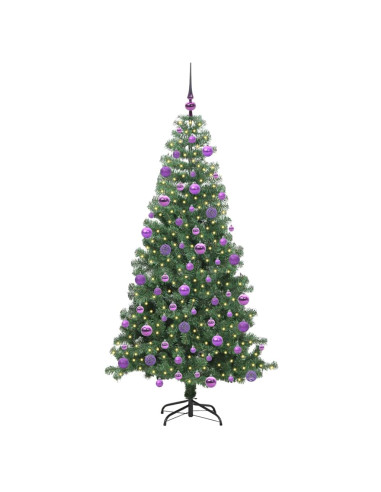Albero di Natale con 300 LED con supporto Verde 240 cm PVC