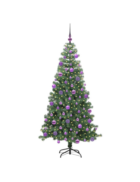 Albero di Natale con 300 LED con supporto Verde 240 cm PVC