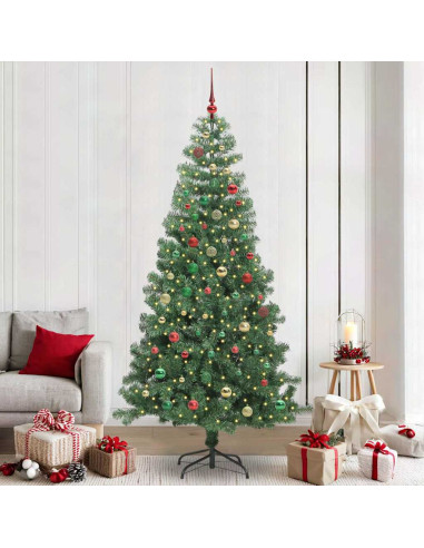 Albero di Natale con 300 LED con supporto Verde 240 cm PVC