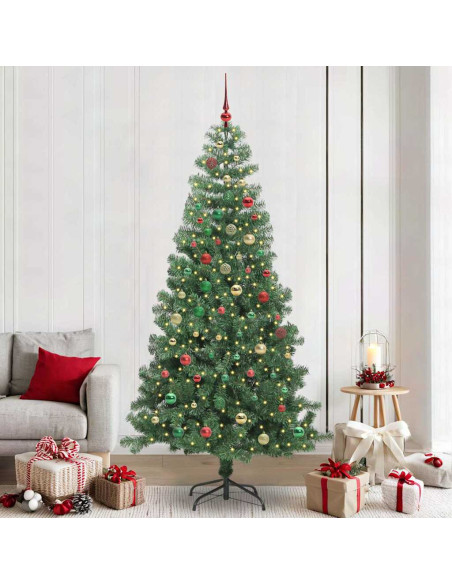 Albero di Natale con 300 LED con supporto Verde 240 cm PVC