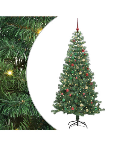 Albero di Natale con 300 LED con supporto Verde 240 cm PVC