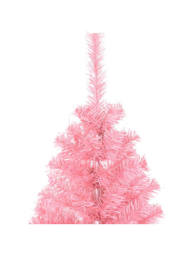 Albero di Natale con 150 LED con supporto Rosa 120 cm PVC