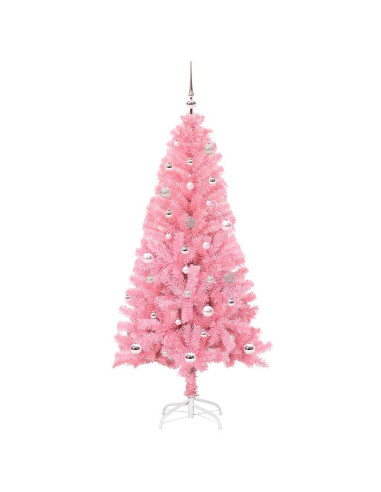 Albero di Natale con 150 LED con supporto Rosa 150 cm PVC