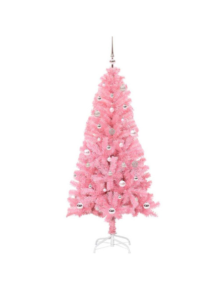 Albero di Natale con 150 LED con supporto Rosa 150 cm PVC