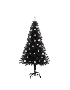 Albero di Natale con 150 LED con supporto Nero 150 cm PVC 2