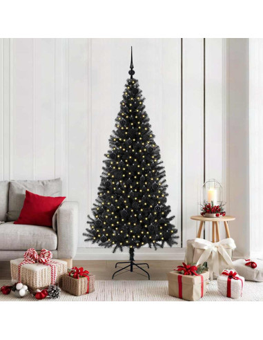 Albero di Natale con 300 LED con supporto Nero 180 cm PVC