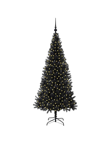 Albero di Natale con 300 LED con supporto Nero 180 cm PVC