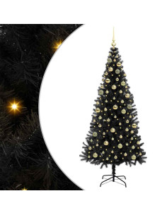 Albero di Natale Nero 180 cm PVC 2