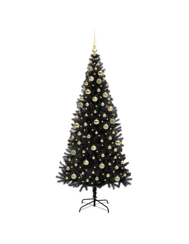 Albero di Natale con 300 LED con supporto Nero 180 cm PVC