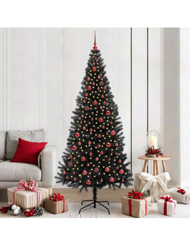 Albero di Natale con 300 LED con supporto Nero 210 cm PVC