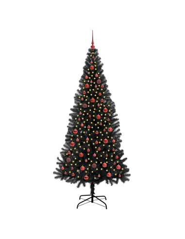 Albero di Natale con 300 LED con supporto Nero 210 cm PVC