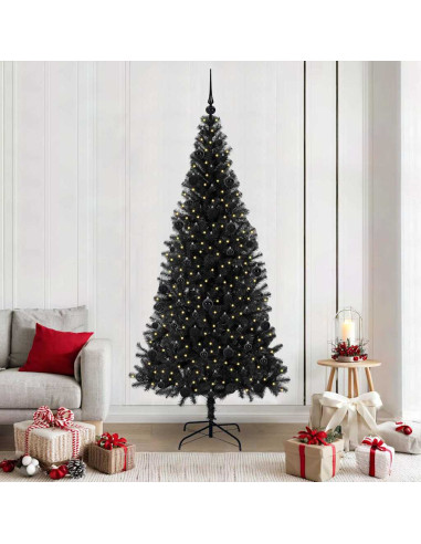 Albero di Natale con 300 LED con supporto Nero 210 cm PVC
