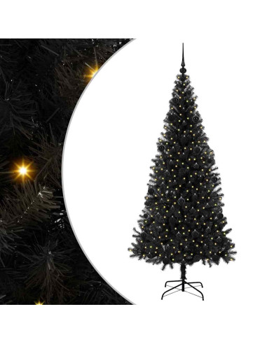 Albero di Natale con 300 LED con supporto Nero 210 cm PVC