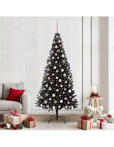 Albero di Natale con 300 LED con supporto Nero 210 cm PVC