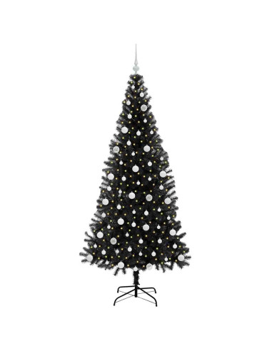 Albero di Natale con 300 LED con supporto Nero 210 cm PVC