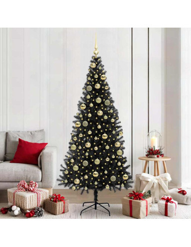 Albero di Natale con 300 LED con supporto Nero 210 cm PVC