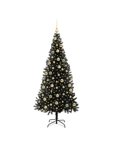 Albero di Natale con 300 LED con supporto Nero 210 cm PVC