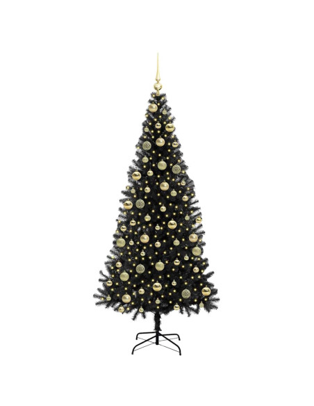 Albero di Natale con 300 LED con supporto Nero 210 cm PVC