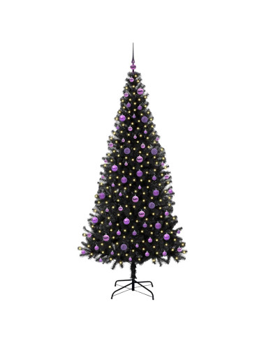 Albero di Natale con 300 LED con supporto Nero 210 cm PVC